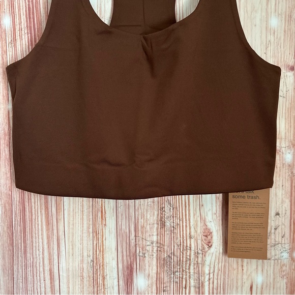 Girlfriend Collective Cafe Brown Paloma Racerback Sports Bra Style 1002 Sz L - Picture 5 of 13